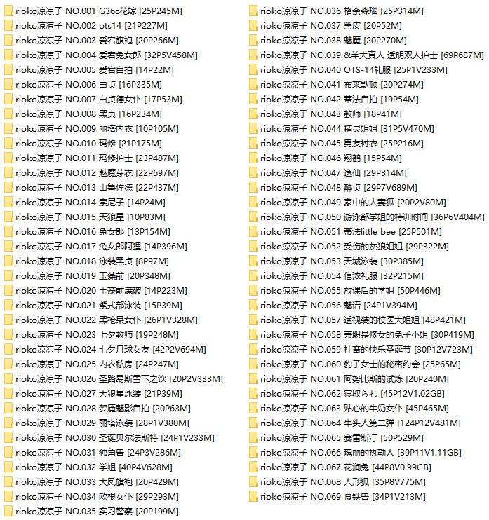 664-rioko凉凉子-COS写真作品高清图包NO.01~86合集[86套-32.5GB]