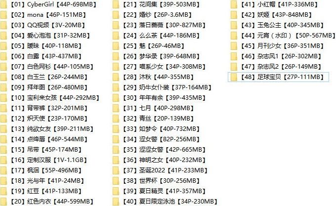 1700-[网友投递]年年Nnian-因拜年图而火的妹子COS素材合集[48套-15.7GB]