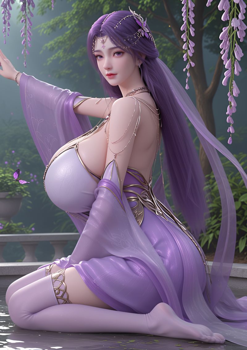 3120-蝶翼-AI绘画大神国漫女神图包合集[34套-46G] - 全文